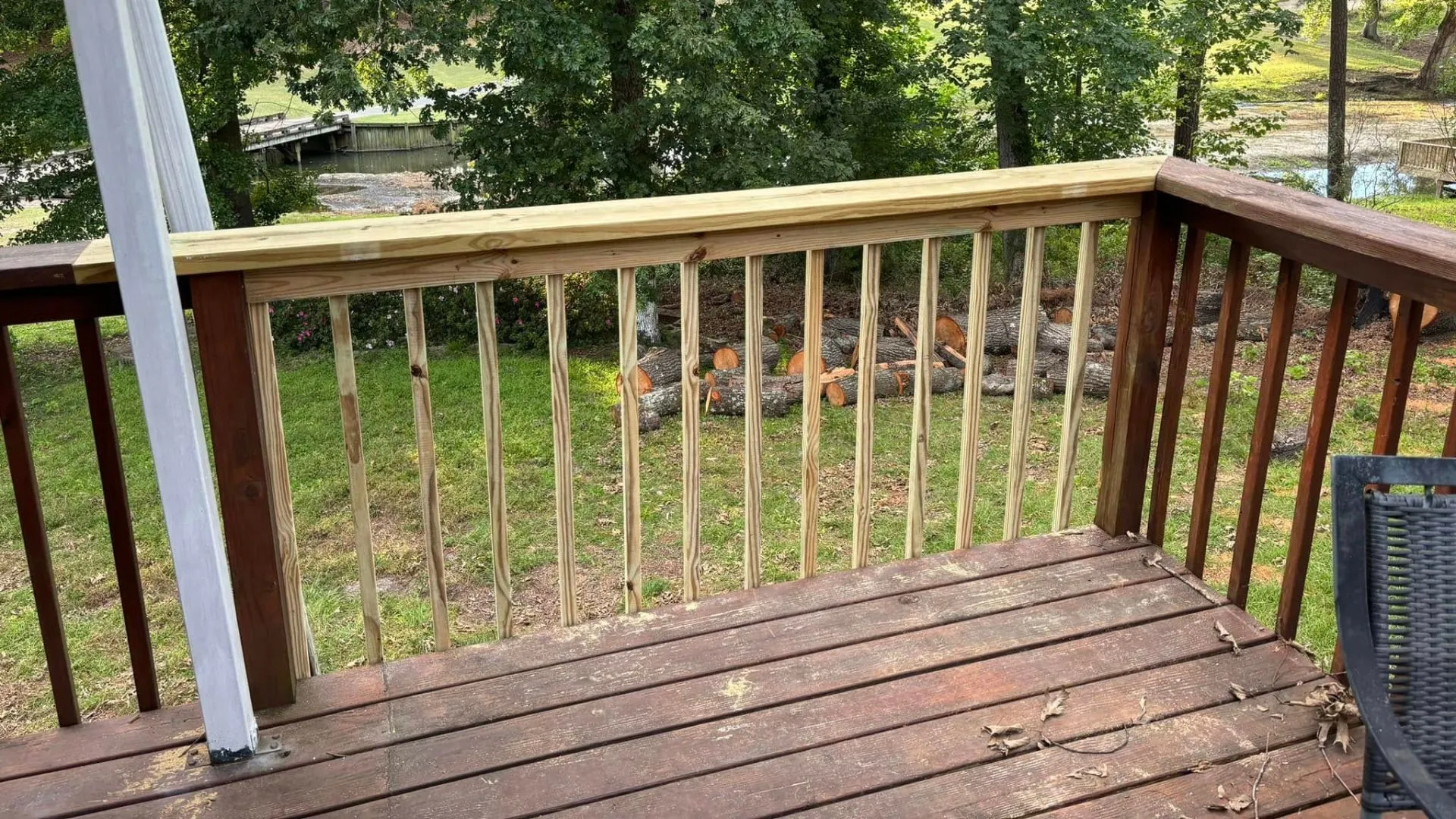 A picture of a deck repair done by Lee Brothers Construction