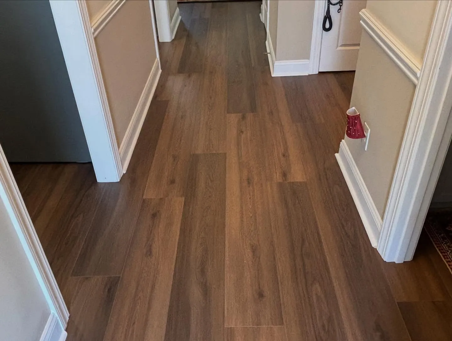 Flooring in a Greenville, NC home that has been remodeled and replaced by Lee Brothers Construction