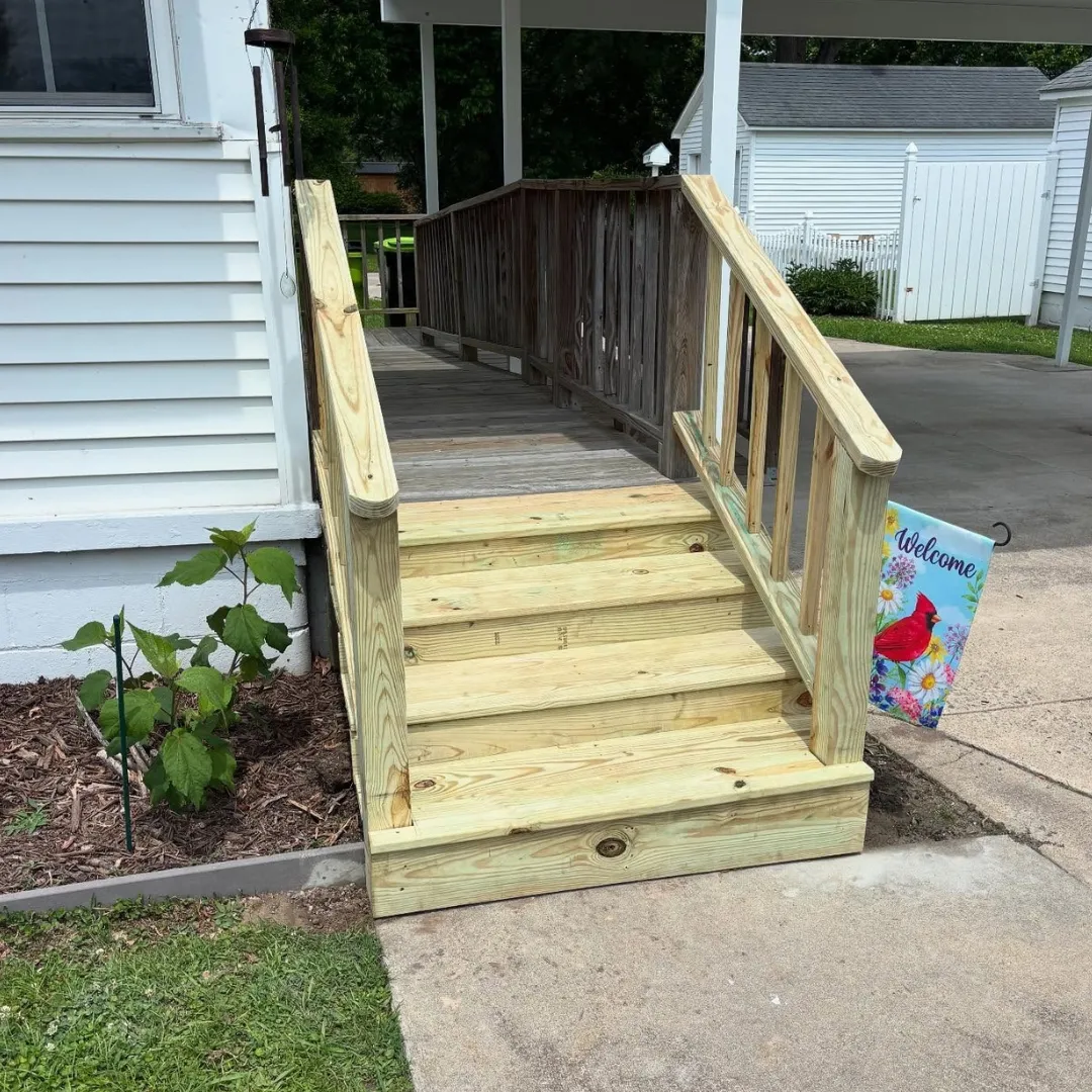 A set of stairs that have been redone by Lee Brothers Construction