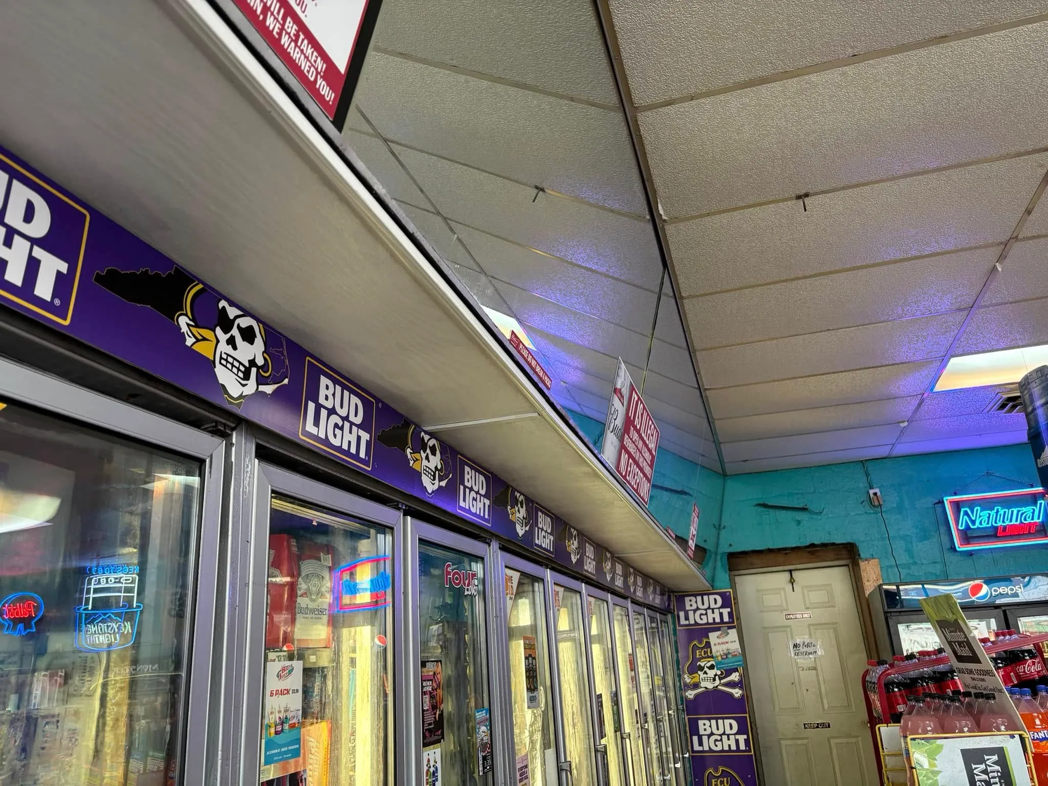 A commercial business that has had a repair done by Lee Brothers Construction