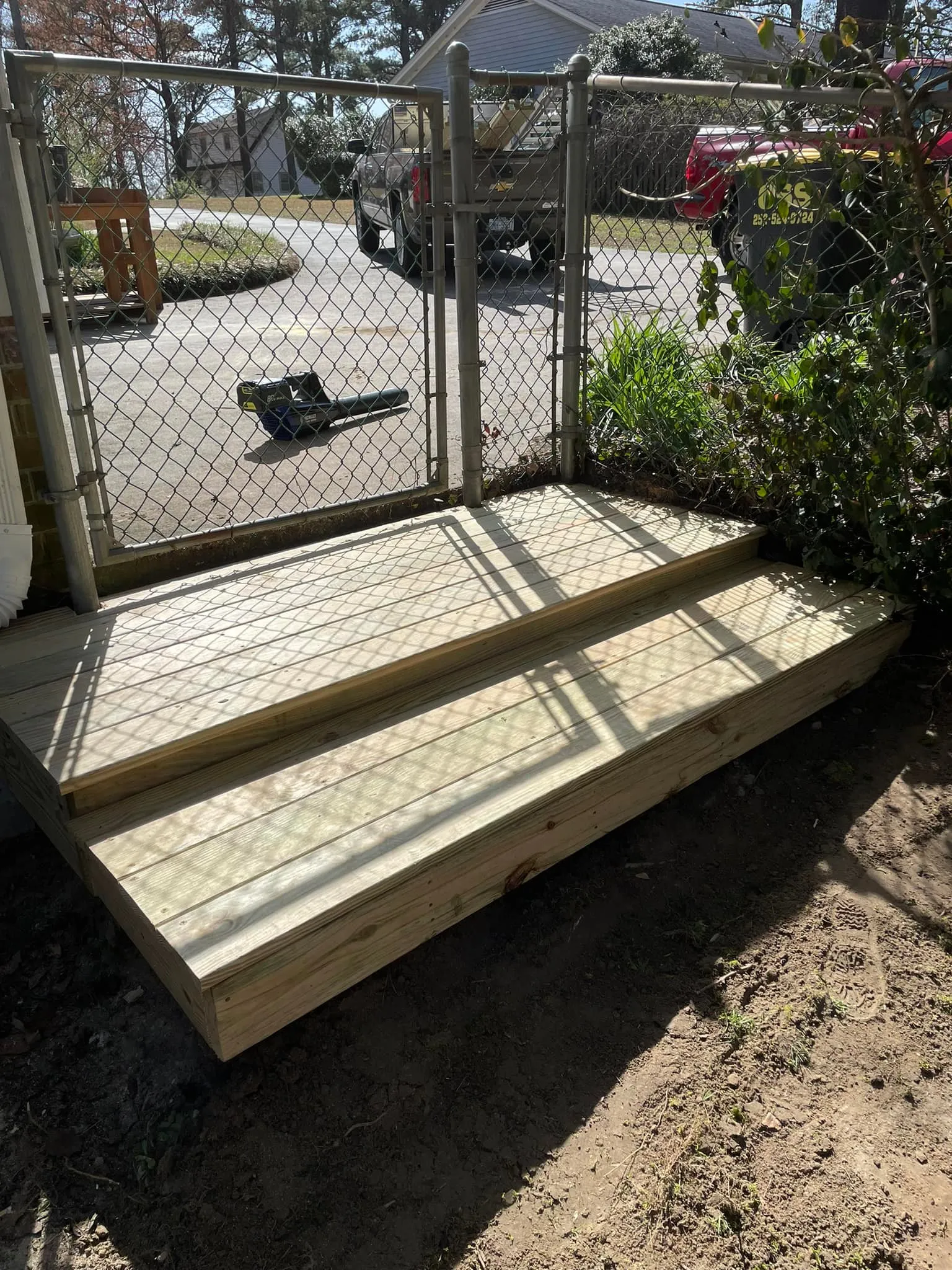 An after picture of outdoor steps repaired by Lee Brothers Construction