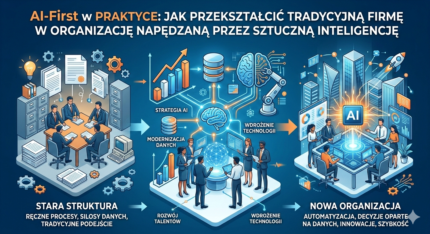 AI-First w praktyce: jak przekształcić tradycyjną firmę w organizację napędzaną przez sztuczną inteligencję 