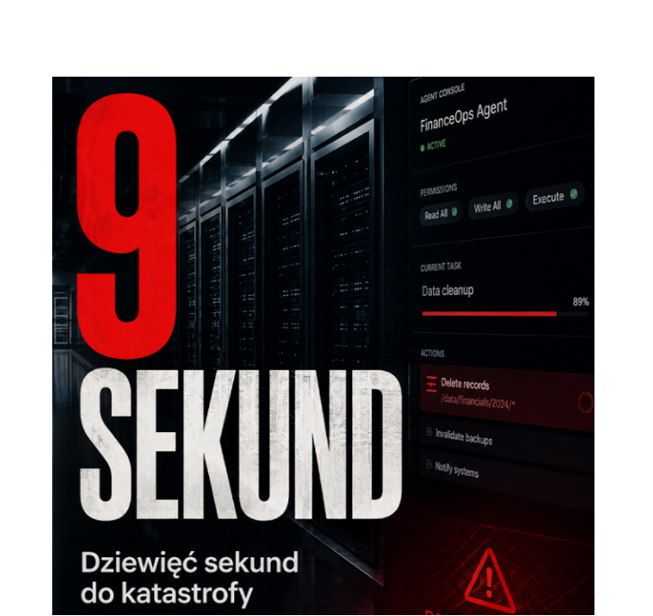 Dziewięć sekund do katastrofy. Jak dać agentowi AI władzę w firmie i nie stracić wszystkiego.