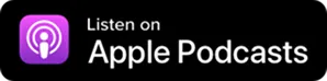 Apple Podcasts logo with purple gradient icon and white text