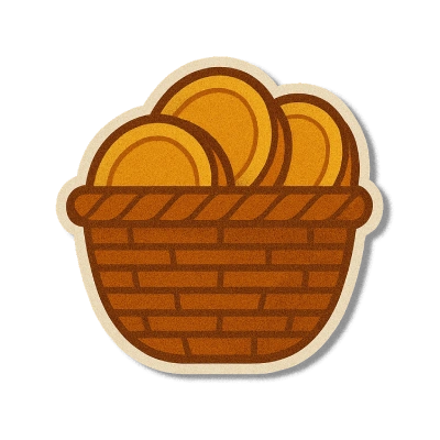 vignettre panier garnis de pièce illustrant l'augmentation du panier