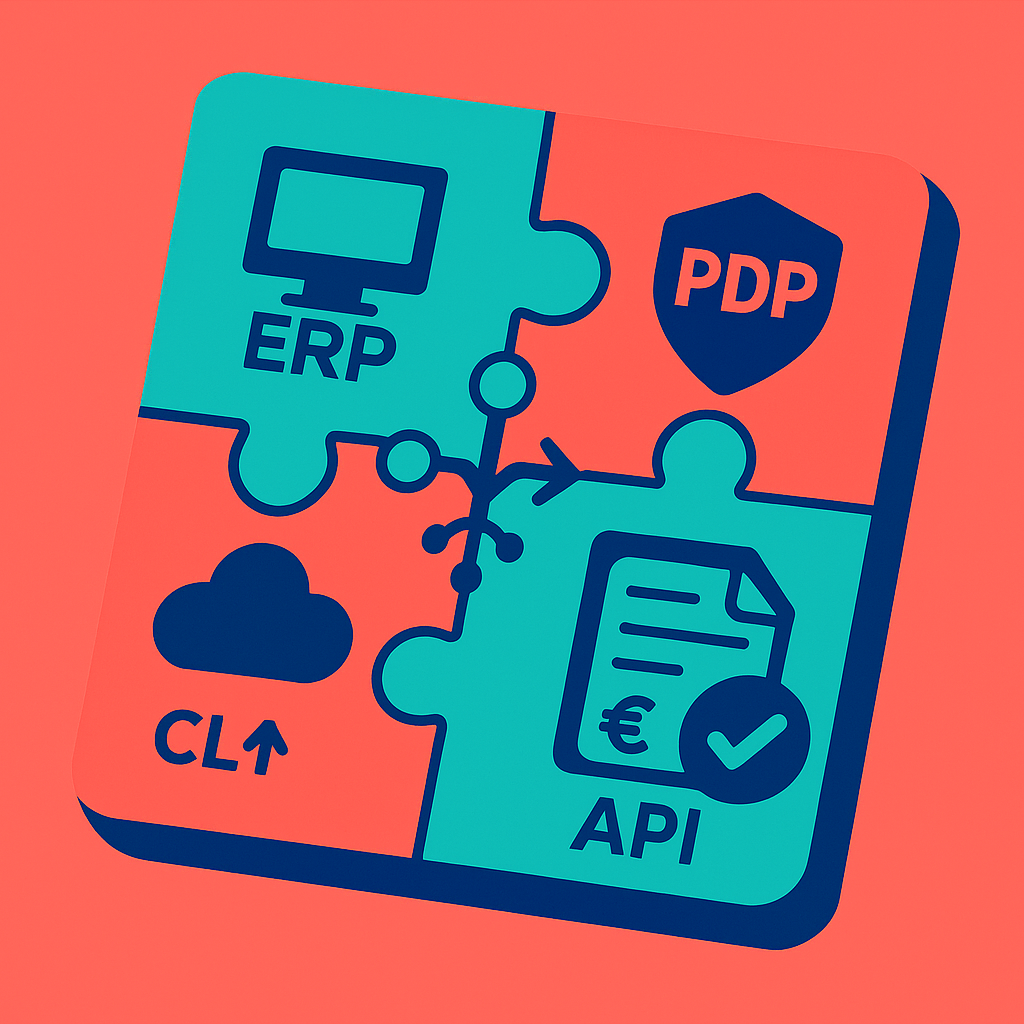 Illustration abstraite d’un puzzle numérique représentant la flexibilité d’une solution de facturation électronique.