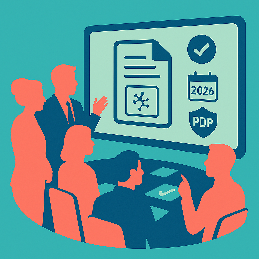 Illustration représentant des experts-comptables en formation sur la facturation électronique