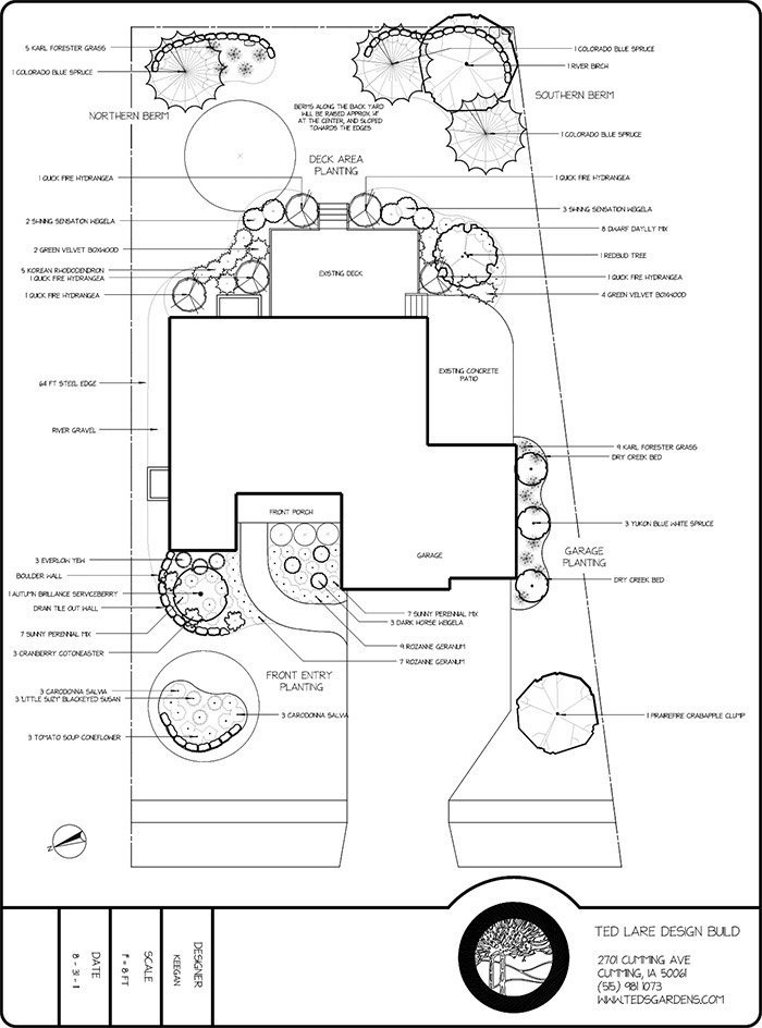 Landscape design plan drawing for Northern Virginia residential property