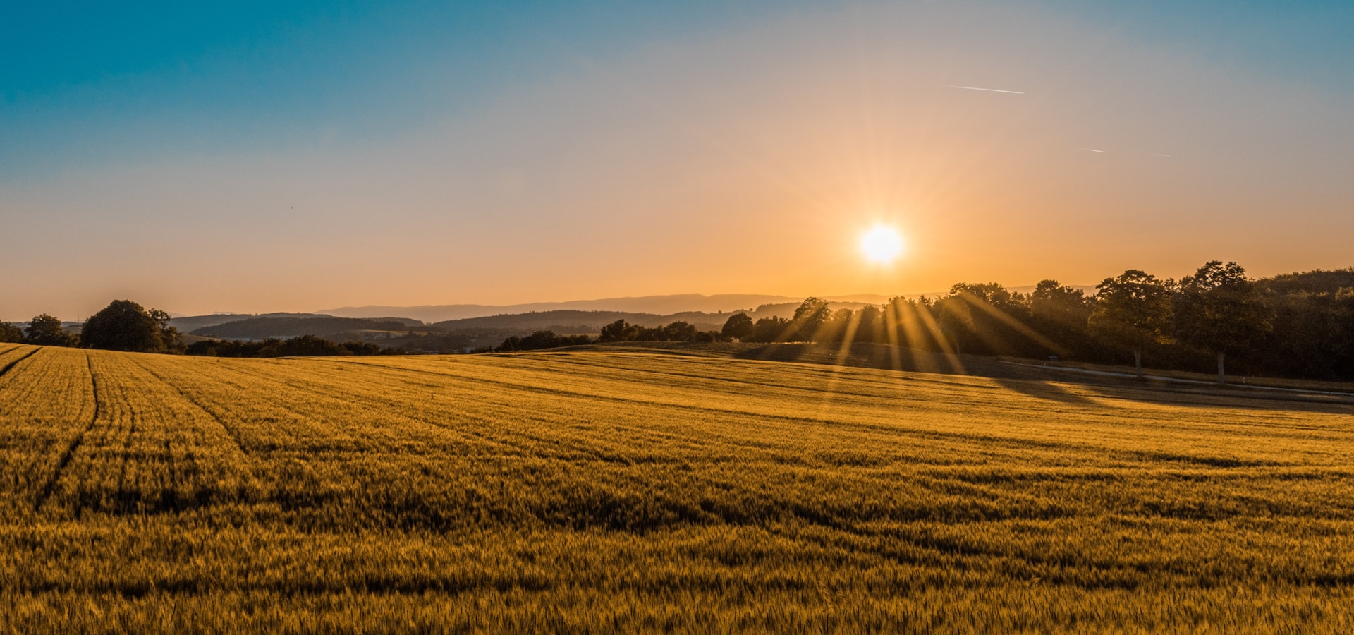 Rolling farmland at sunset in Western Loudoun County, Virginia
