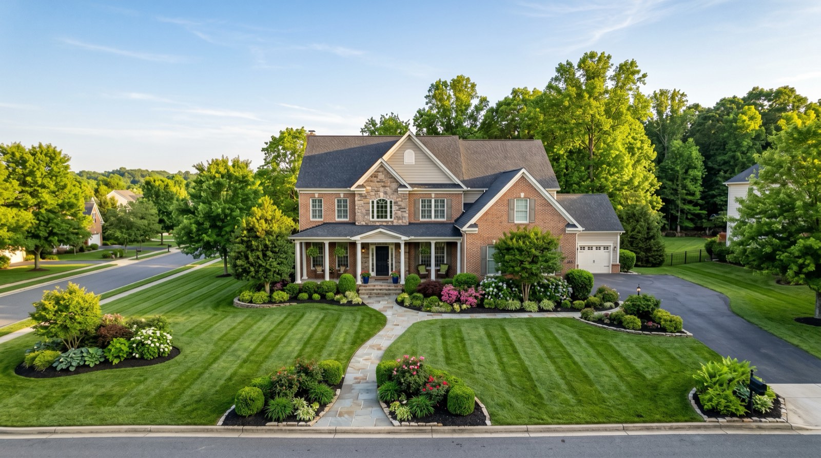 Established Northern Virginia residential property with professional landscape maintenance and a manicured lawn