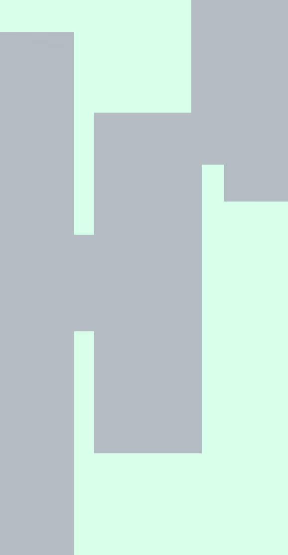Abstract geometric pattern with interlocking gray and light mint green rectangular shapes.