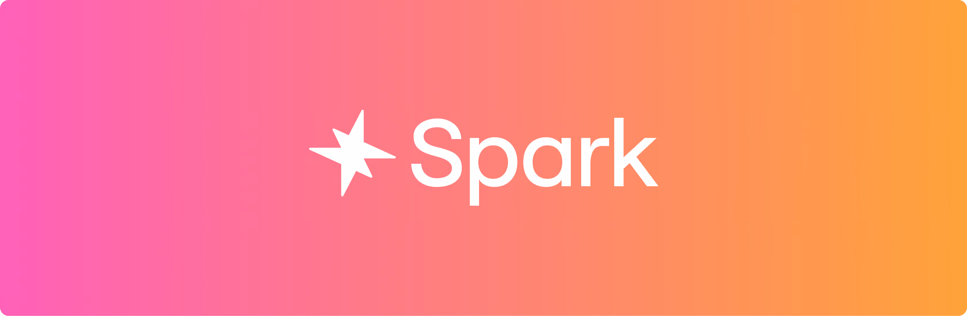 White stylized spark icon followed by the word 'Spark' on a pink to orange gradient background.