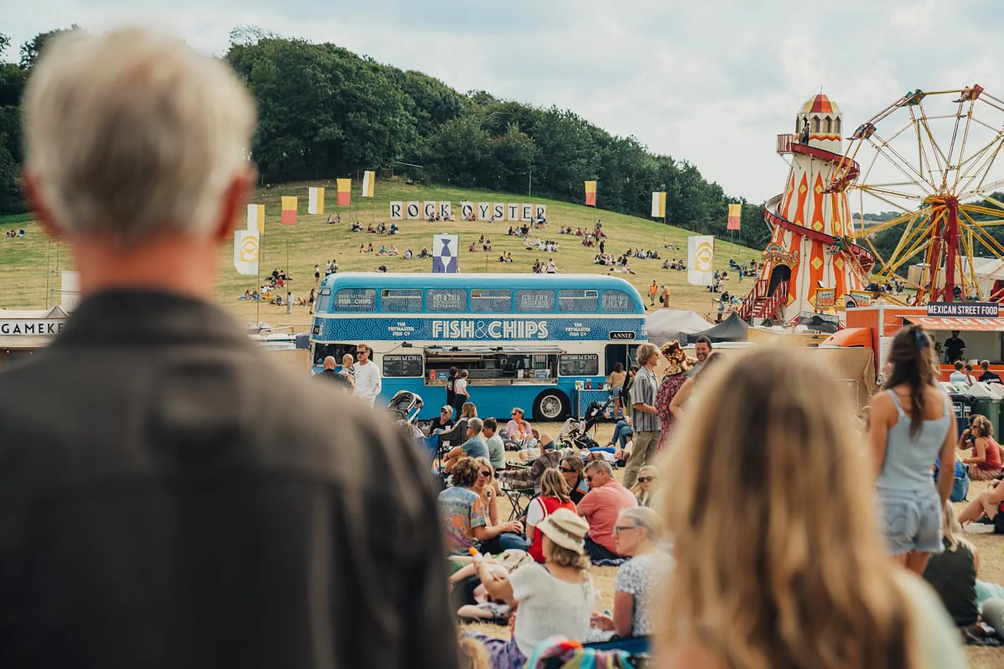 Food and drink stalls and a funfair at the Rock Oyster festival