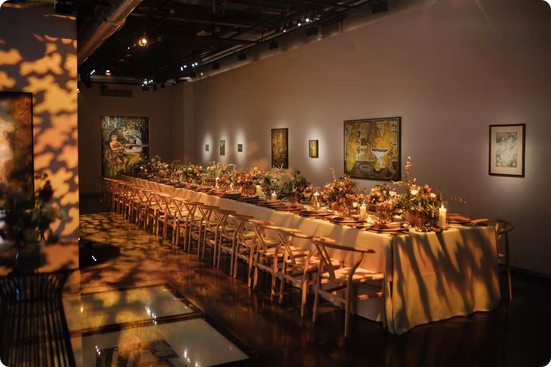 table in art gallery
