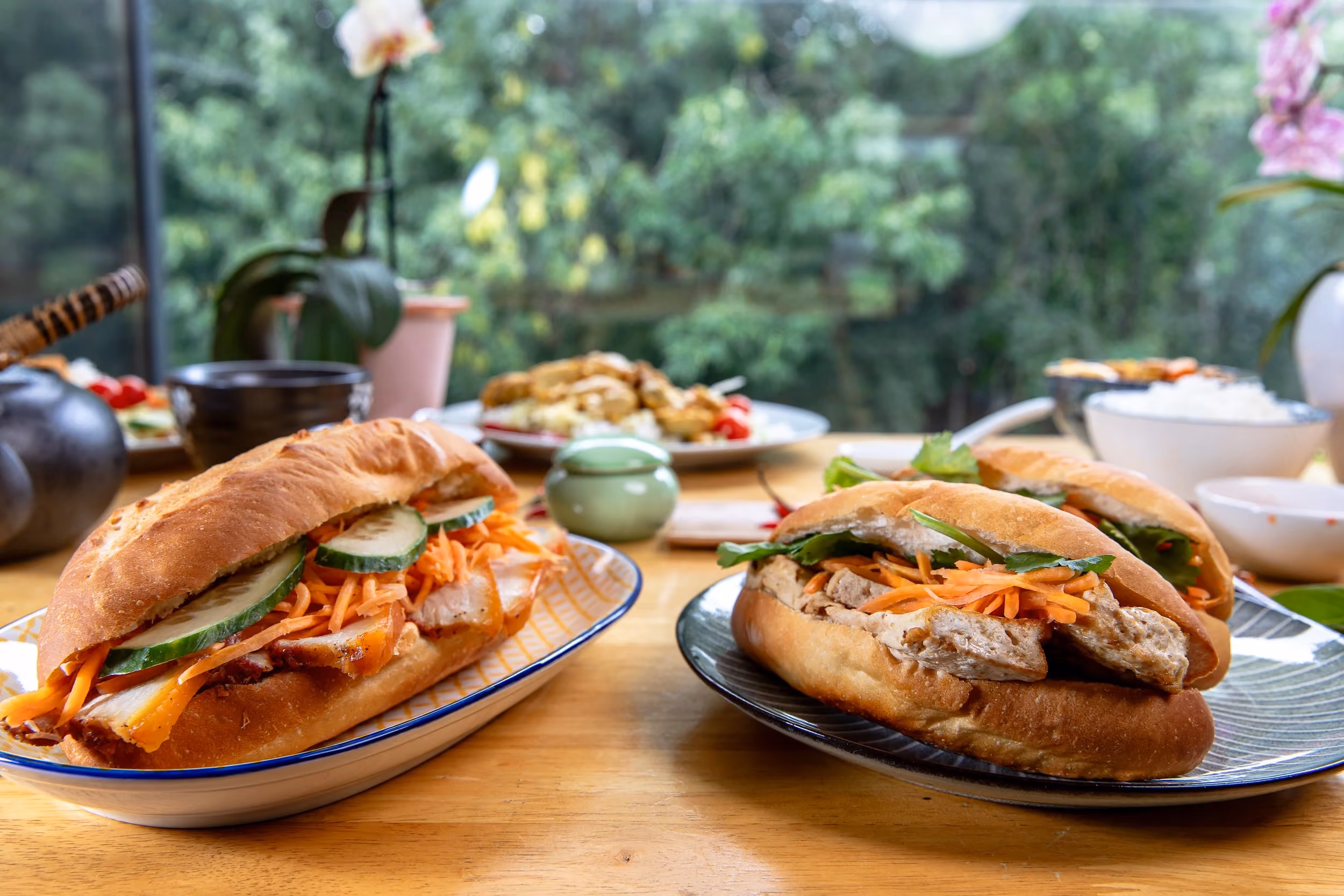 Banh mi on a table