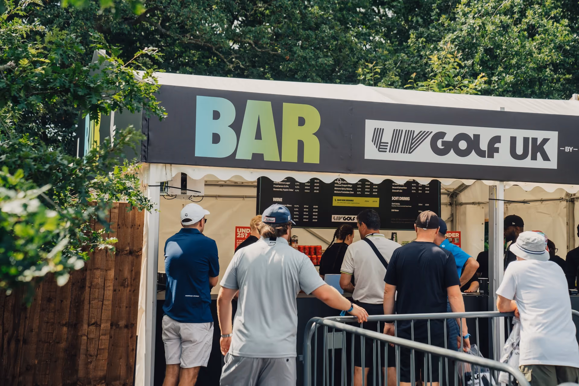 Crowds at the bar at LIV Golf