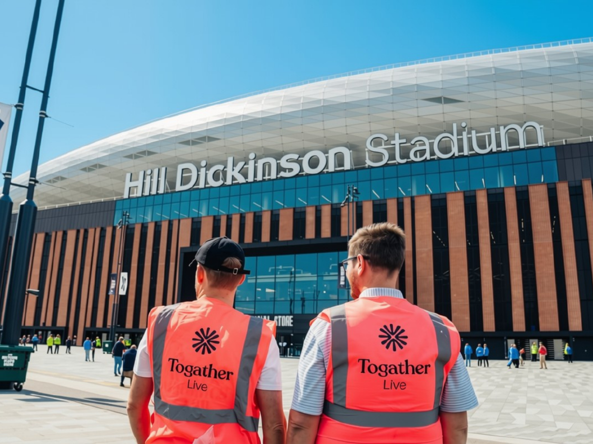 Togather team on site in the Fanzone at Everton's Hill Dickinson Stadium