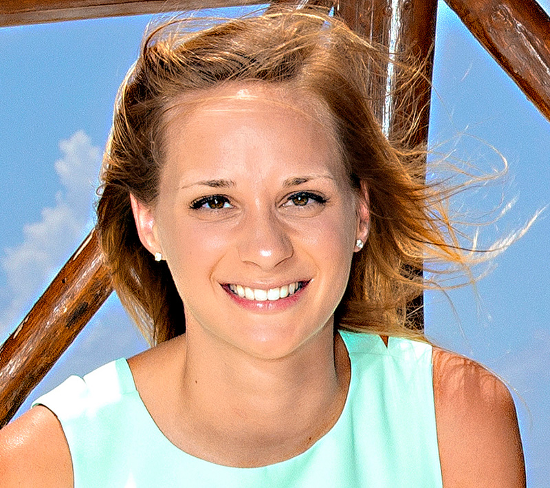 candid shot of Melissa with sky