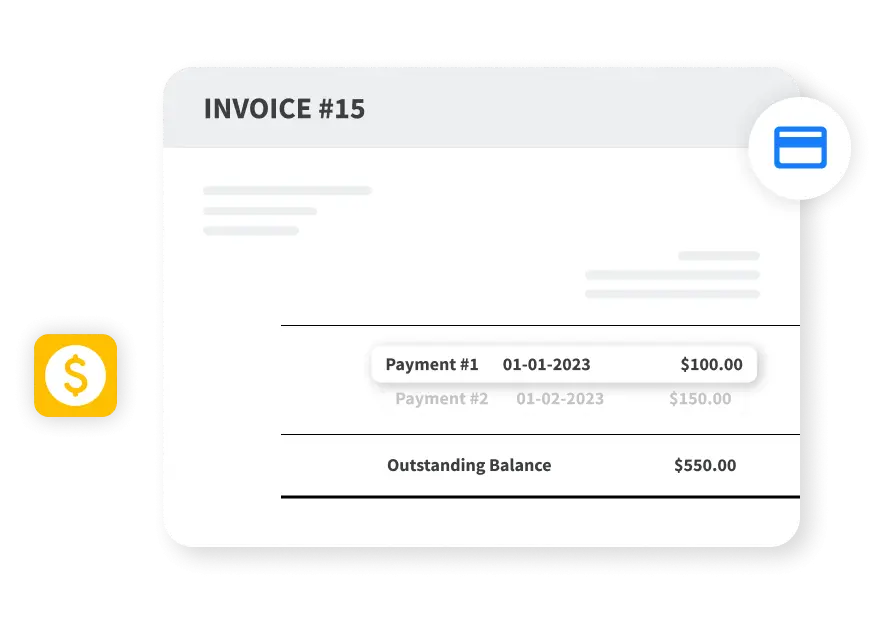 partial payments for website 2