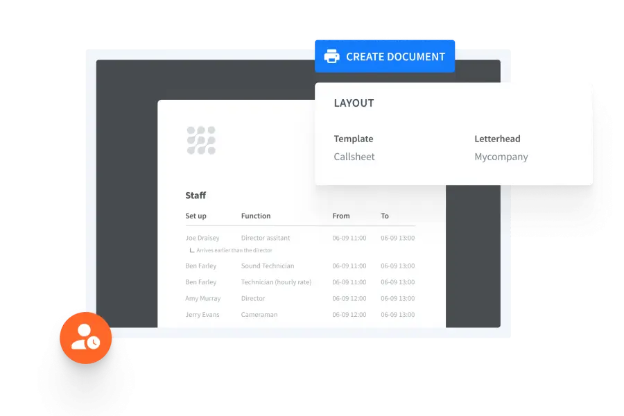 Create digital callsheets