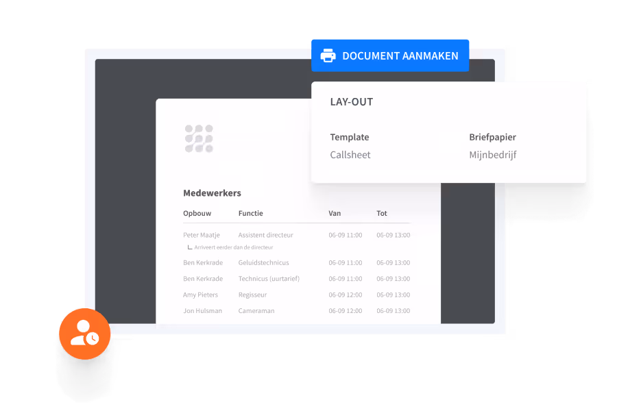 Maak digitale callsheets