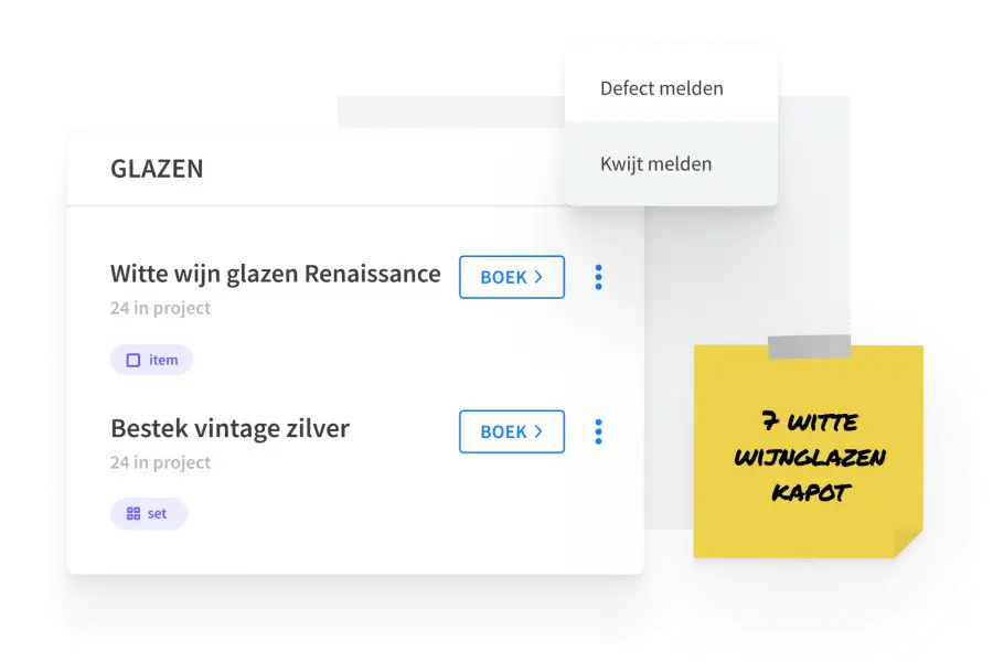 Hou beschadigde en verloren items bij