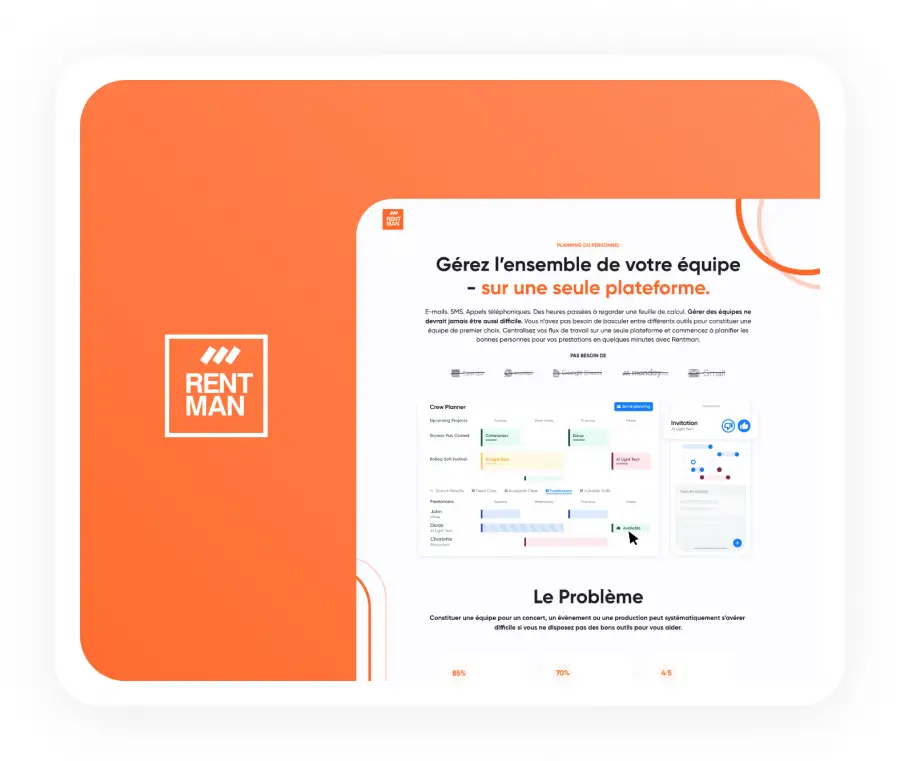 Rentman PDF Image —  crew scheduling — French