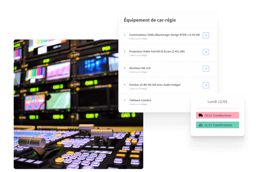 Assurez-vous que les équipements de vos cars régies soient complets