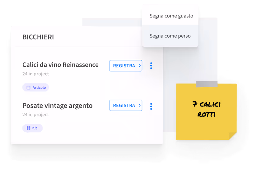 Tieni traccia del materiale perso o danneggiato