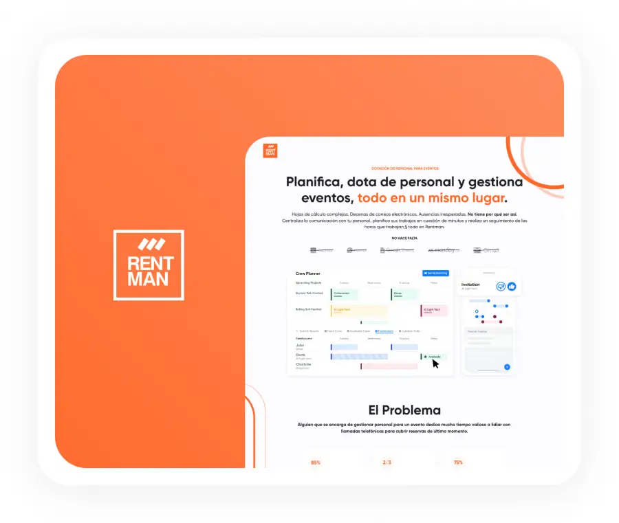 Rentman PDF Image —  event staffing — Spanish