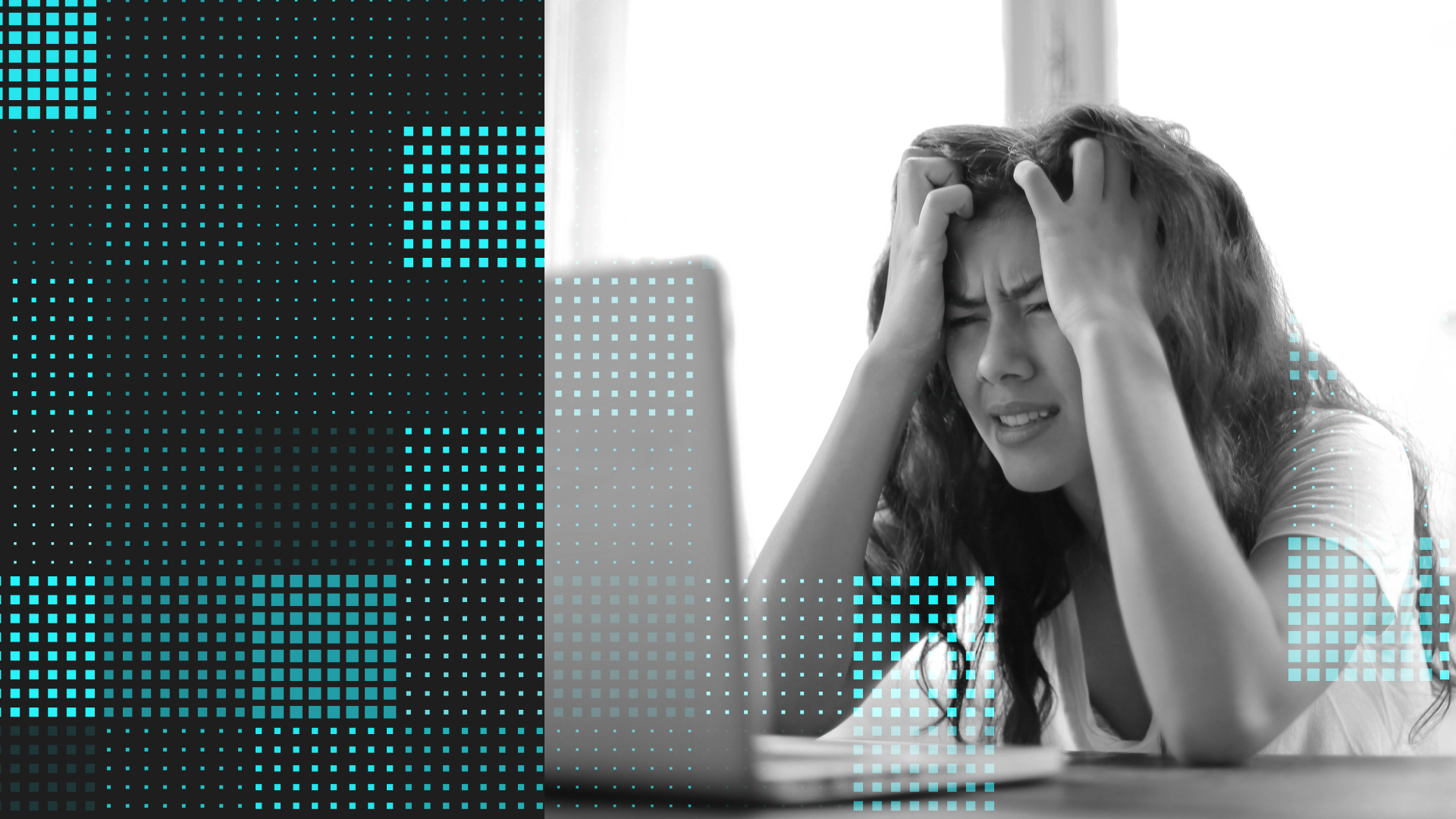 Frustrated job seeker scrolling on laptop while surrounded by job board listings