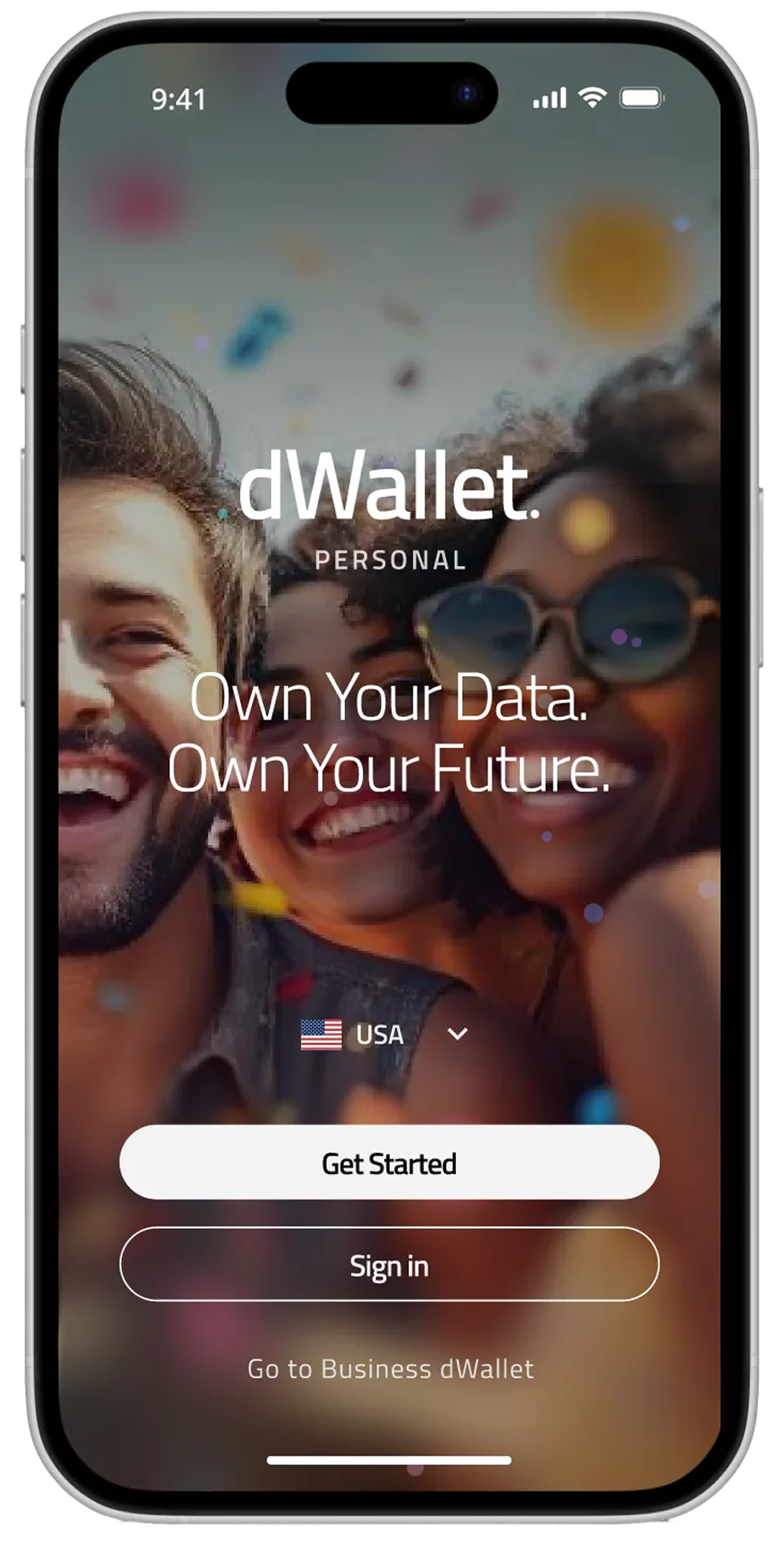 dWallet app screenshot for businesses