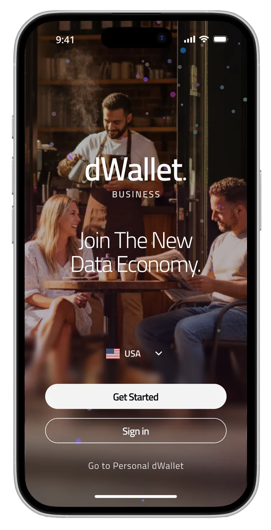 dWallet app screenshot for businesses