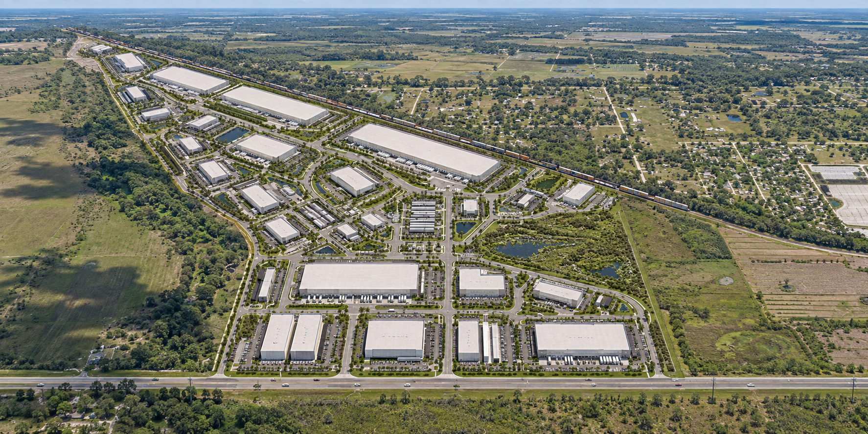 Conceptual rendering of the planned build-out of Okeechobee Commerce Park.
