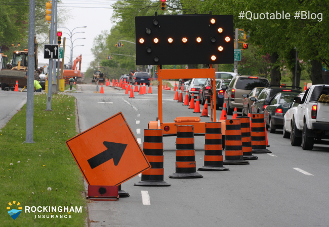 Auto Laws Blog Image. Picture of lane closed arrow on road.