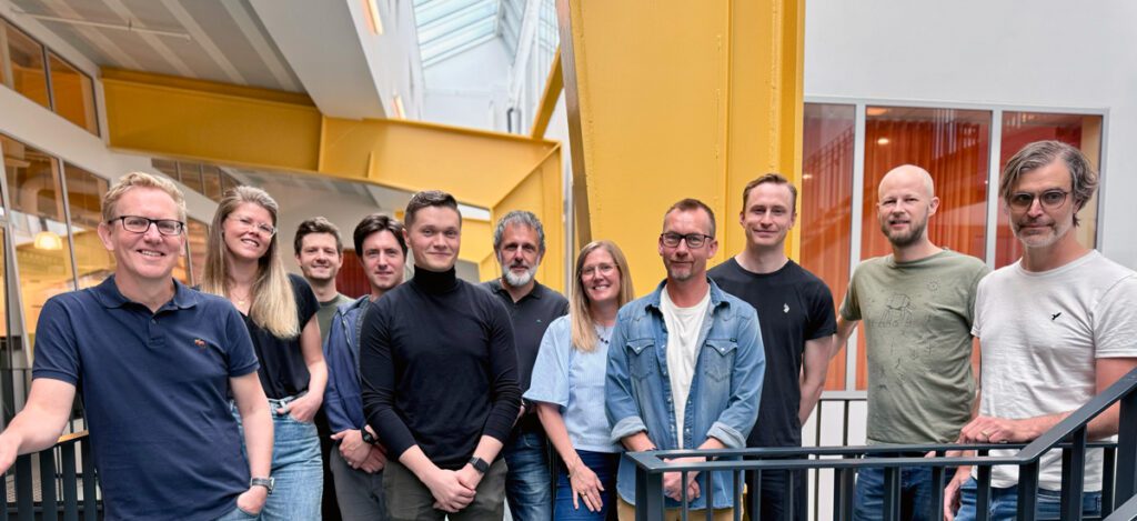 RemotiveLabs team in the staircase of Media Evolution City in Malmö.