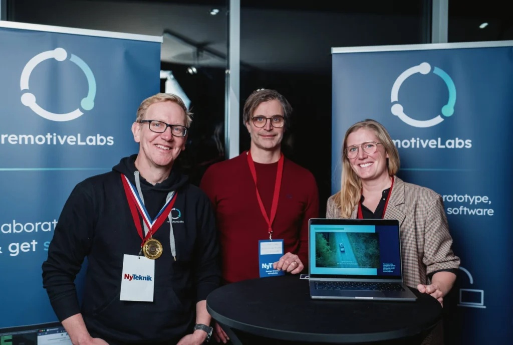 Per Sigurdson, Aleksandar Filipov and Carin Lagerstedt from RemotiveLabs at NyTeknik's event