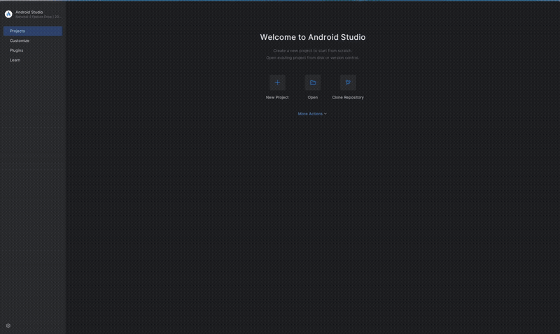 Steps in Android Studio preview to configure and start the AAOS emulator