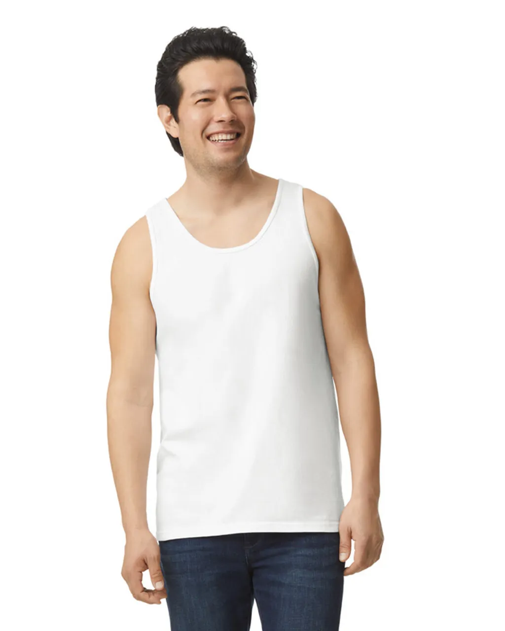 a man in a tank top