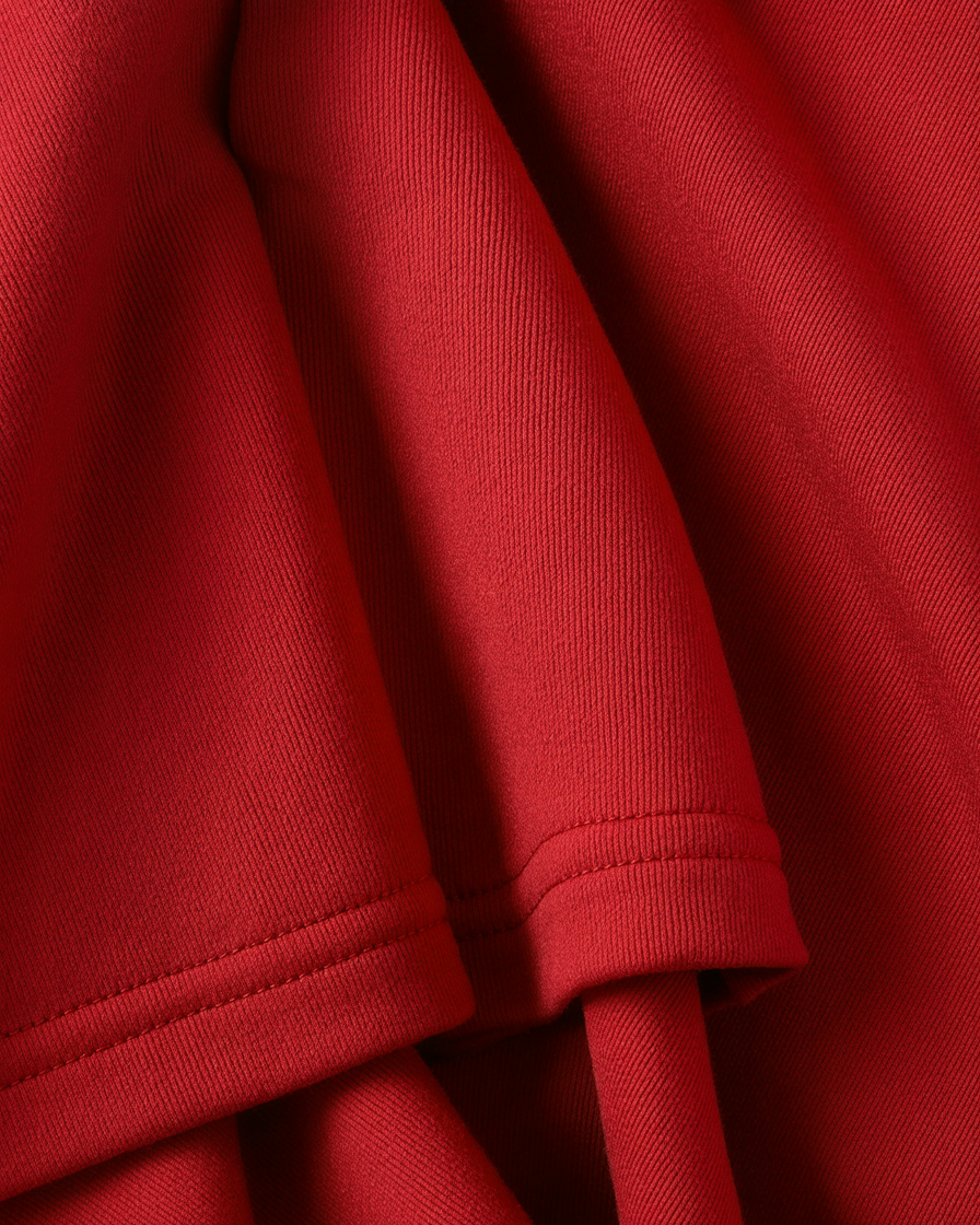 a close up of a red fabric