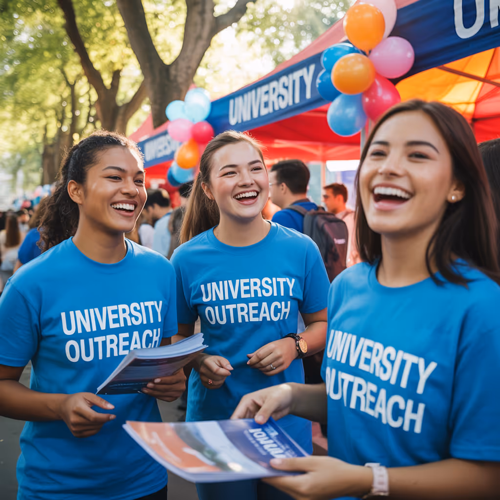 a group of women wearing blue shirts