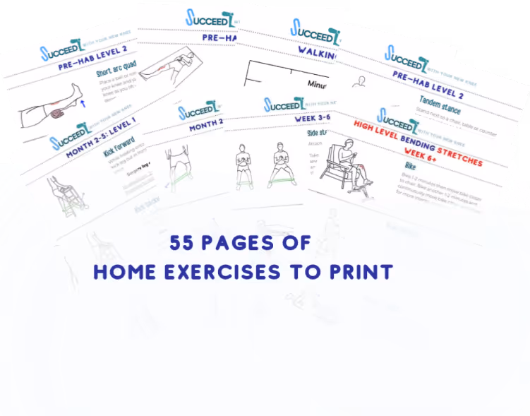 Printable home exercise guide with 55 pages of workout illustrations