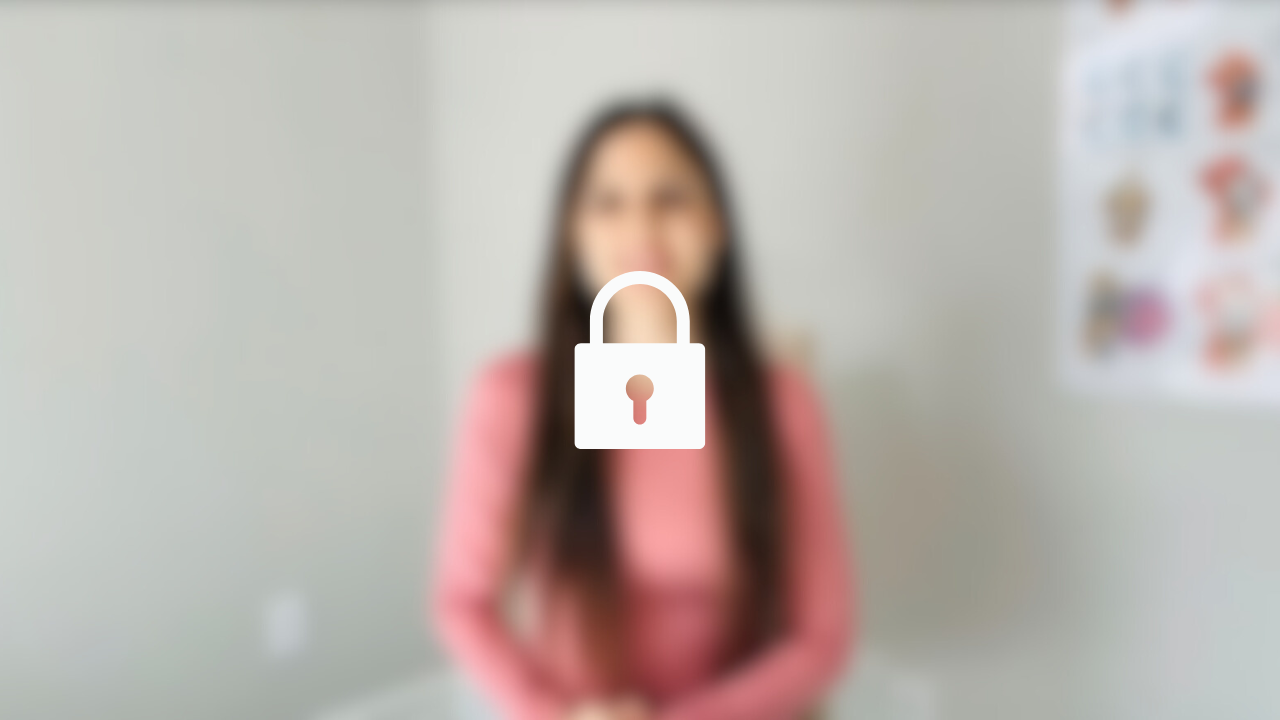 Person in pink shirt with white lock icon symbolizing privacy