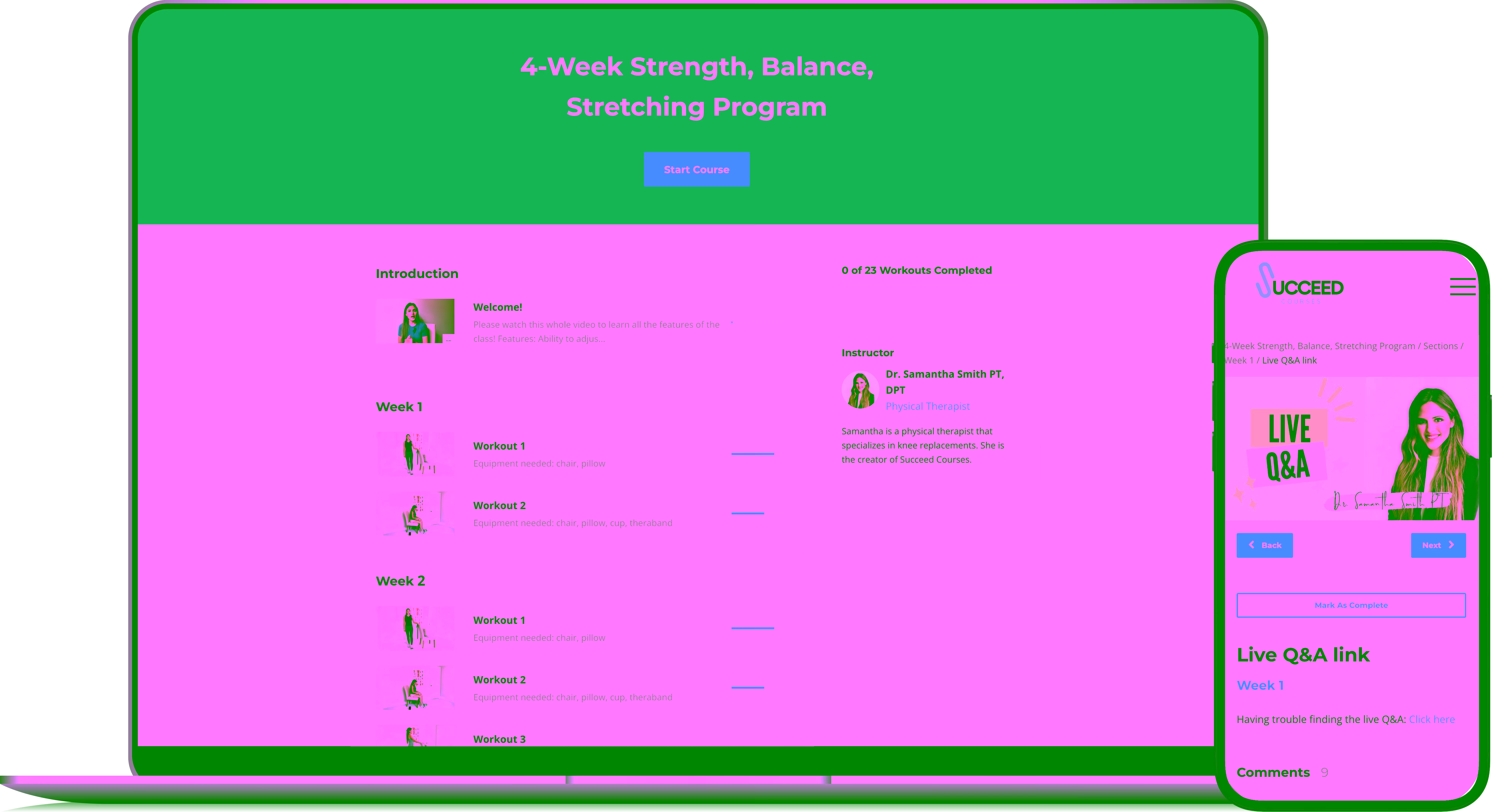 Succeed courses course overview page in learning portal