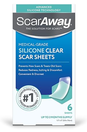 ScarAway medical-grade silicone clear scar sheets for scar treatment