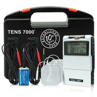 TENS 7000 digital TENS unit with electrodes and carrying case