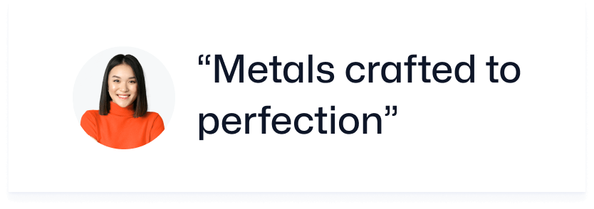 Metals Crafted To Perfection Image - Industrial X Webflow Template