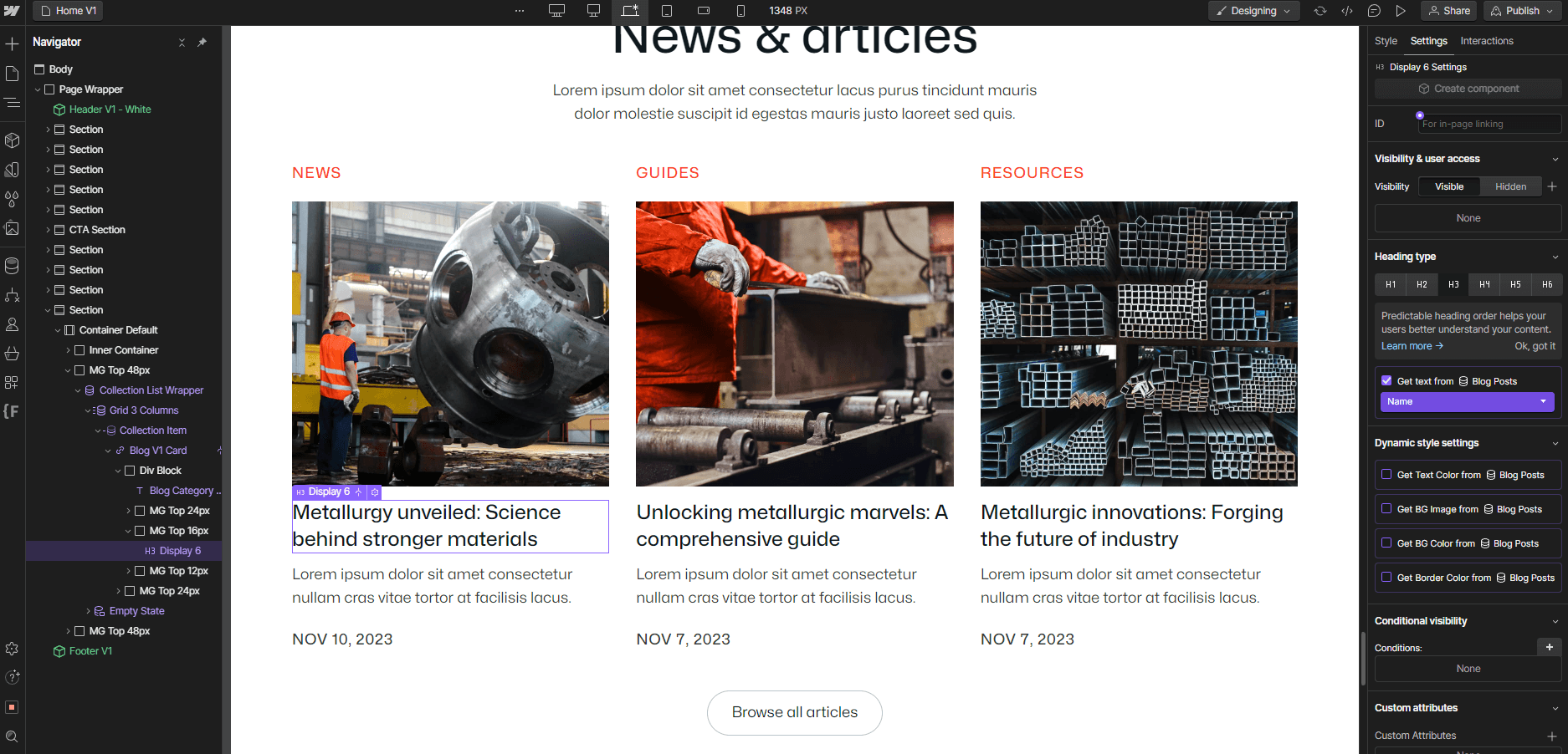 CMS Content - Industrial X Webflow Template