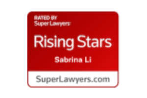 Rated by Super Lawyers Rising Stars Sabrina Li Logo