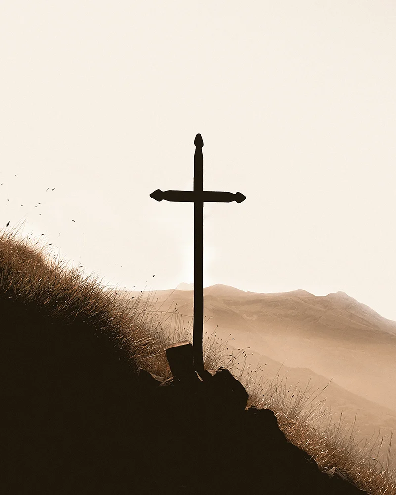 cross on hill side
